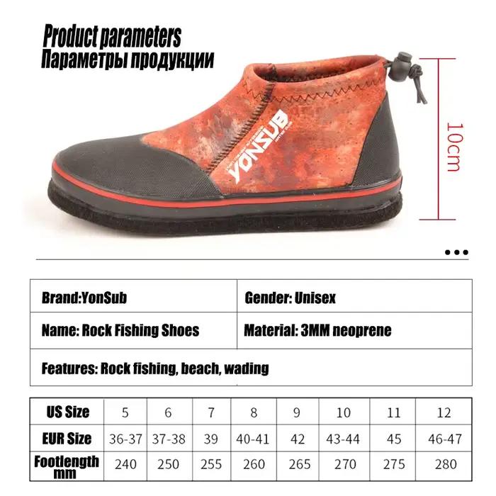 Chaussures de pêche sur rochers unisexe - Bottes antidérapantes à clous avec néoprène 3MM