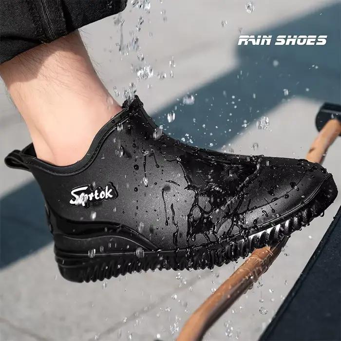 Bottes de pluie pêche hommes étanches antidérapantes confort travail camping chaussures de sécurité outdoor