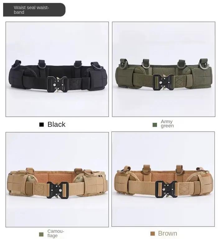 Ceinture tactique nylon MOLLE avec boucle métal - Équipement outdoor chasse pêche