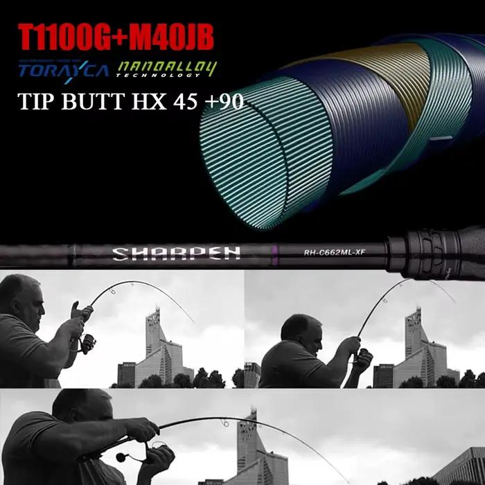Canne spinning PURELURE SHARPEN action XF/MF avec composants Fuji - Pour leurres souples, brochet et perche