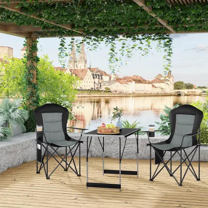 Chaise camping pliable WOLTU légère pêche - Siège poche latérale porte-gobelet jardin terrasse BBQ plage