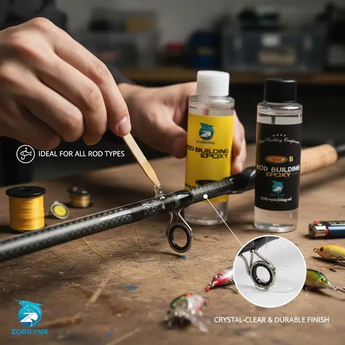 Kit époxy réparation canne pêche ZORILYNX - colle waterproof A&B pour fixation guides durable