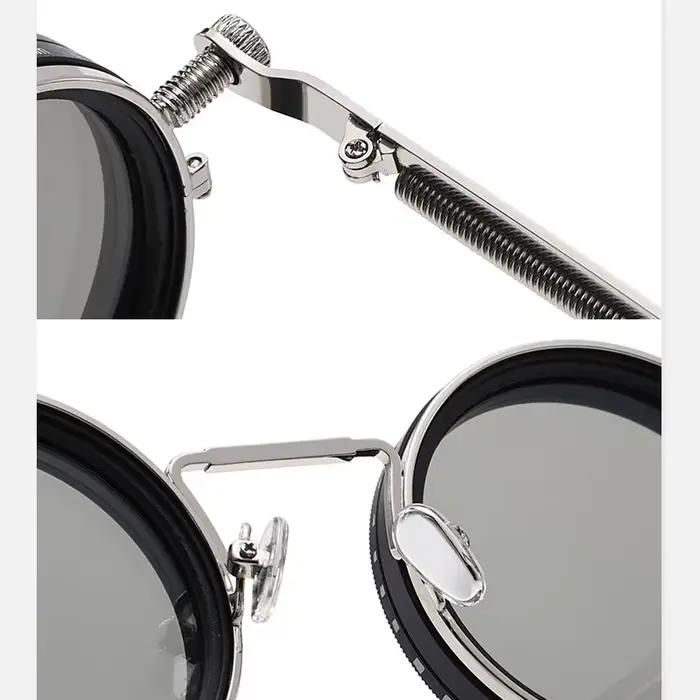 Lunettes de soleil rondes polarisées ND9 réglables pour pêche rétro punk et outdoor UV400