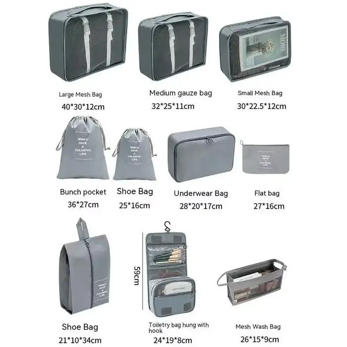 Set 7 sacs rangement voyage pêche cubes compression - Organisateur valise vêtements technique pêcheur