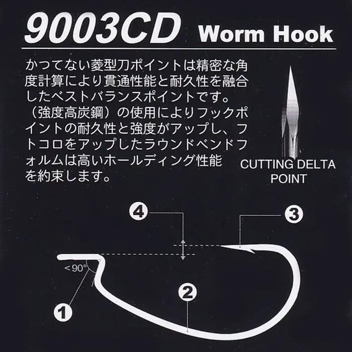 Hameçons Texan Offset BKK 9003CD en acier haute teneur en carbone pour la pêche de la
