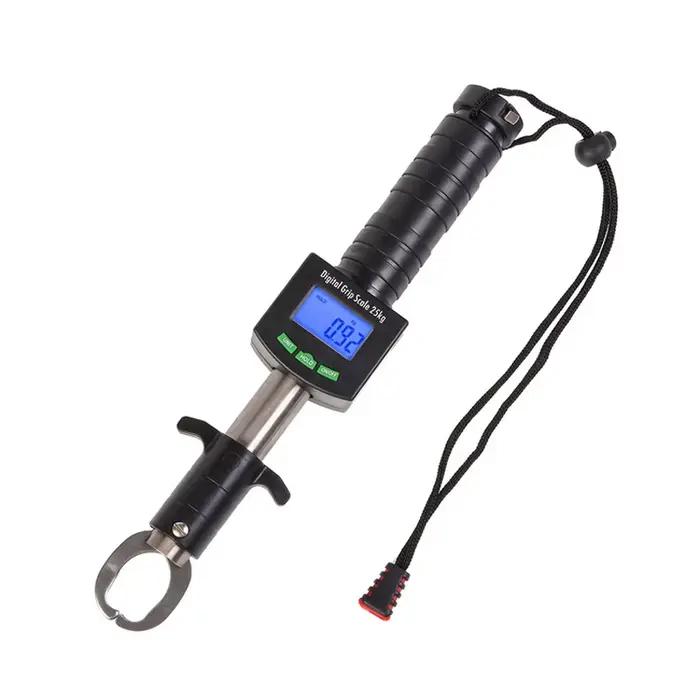 Pince à lèvres pêche inox avec balance 25kg - Gripper digital portable pour contrôle poisson