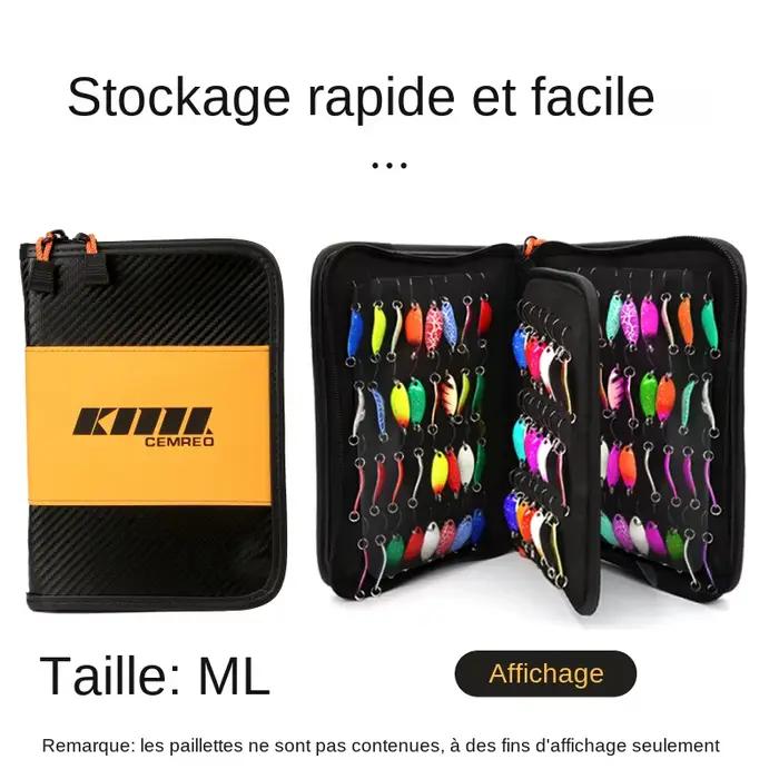 Porte-leurres grande capacité type portefeuille - Étui de transport durable pour spinnerbaits et leurres
