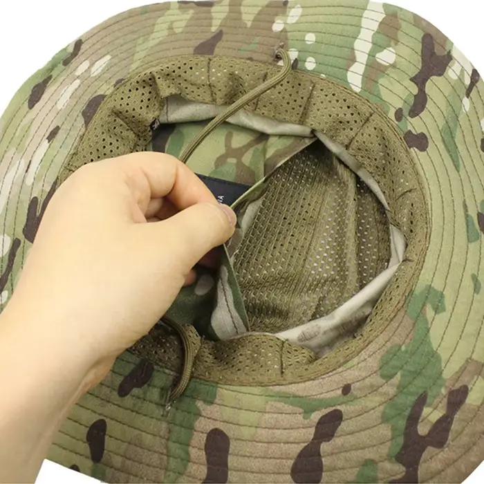 Chapeau bonnie camouflage pêche randonnée protection solaire avec poche carrée