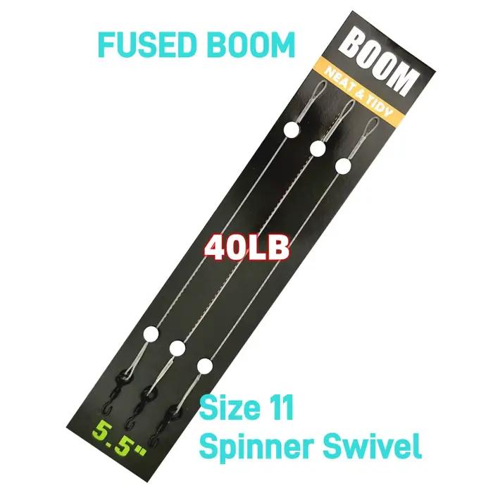 Leader fluorocarbone 100% pour montages carpe - Bas de ligne 5.5 pouces avec émerillon Ronnie