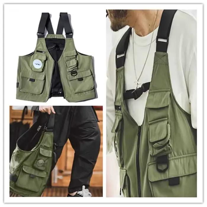 Veste de pêche fonctionnelle avec bretelles et poches, légère et stylée pour hommes été extérieur