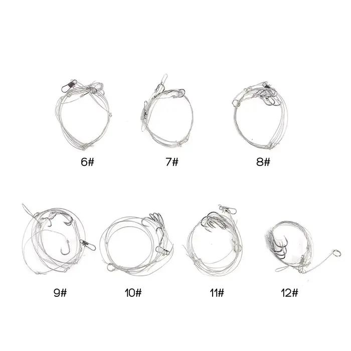 Hameçons acier carbone avec 5 petits hameçons montés sur bas de ligne pour pêche au vif et appâts