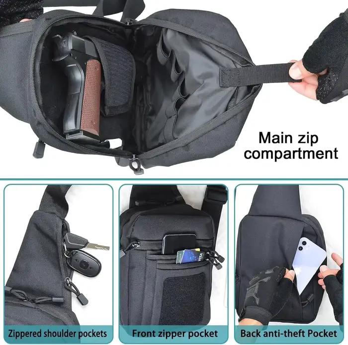 Sac bandoulière étanche chasse pêche holster pistolet dissimulé multifonction porté poitrine crossbody