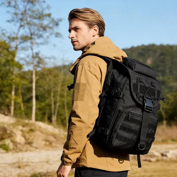 Sac à Dos Tactique 35L pour Pêche - Randonnée Survie Camping Sac Polyvalent Extérieur Sportif