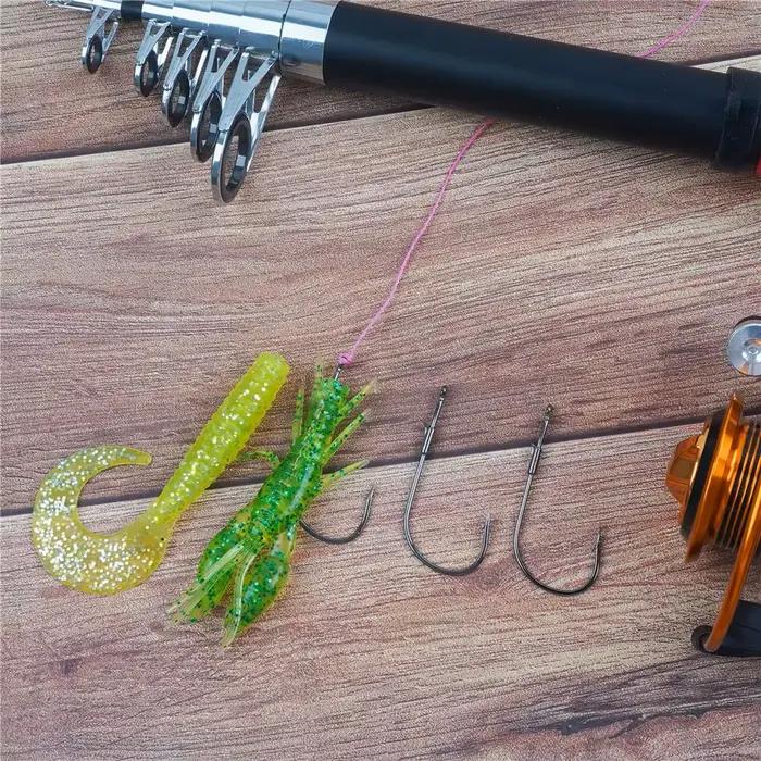 Hameçon Baitholder 9KM 10-20PCS - Crochet ver acier carbone pour pêche du bar et techniques Texas Rig