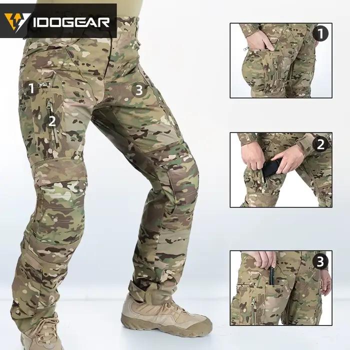 Pantalon tactique IDOGEAR Combat UFS avec protections genoux camouflage pêche chasse outdoor