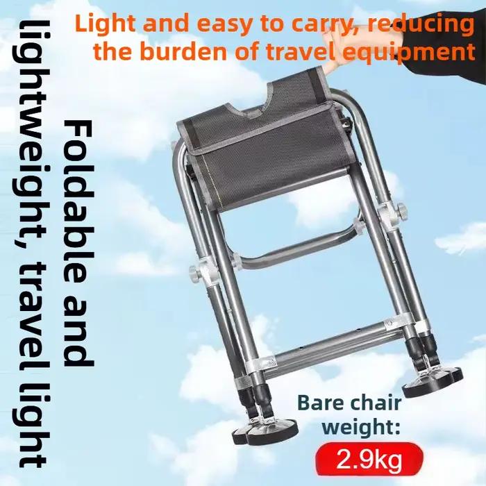 Chaise de pêche tout-terrain pliable multifonction réglable en hauteur plateforme portable
