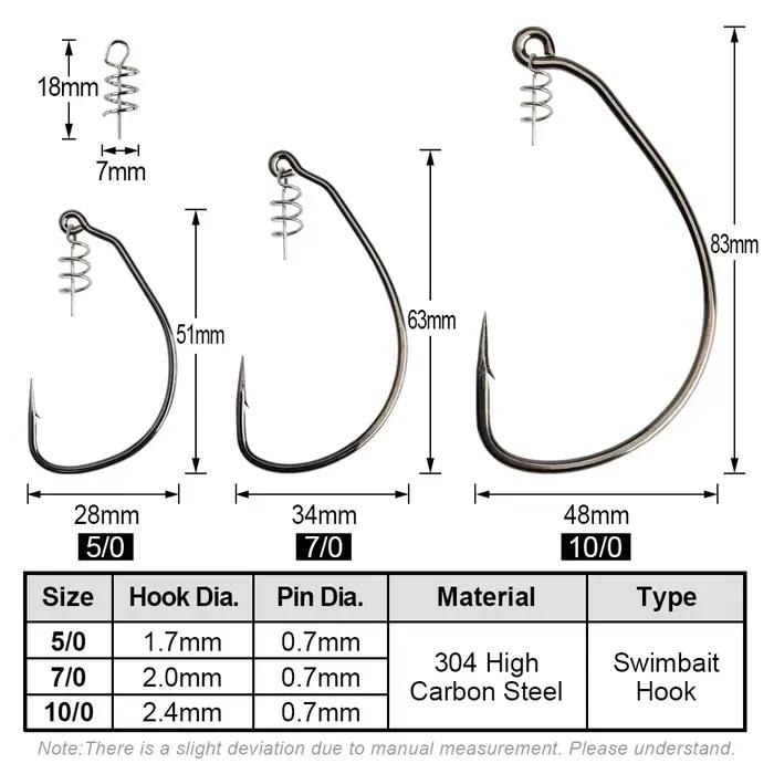 Hameçons leurres souples Spinpoler sans plomb large ouverture 3x renforcés pour pêche en mer