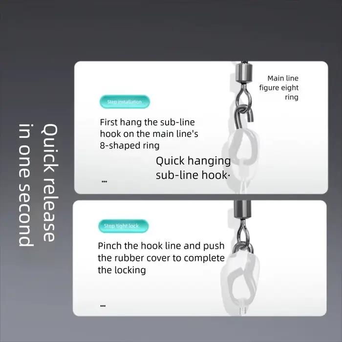5 hameçons Flip hook pour pêche à la carpe - Rigs prêts à l'emploi taille 7#-14# - Équipement pêche