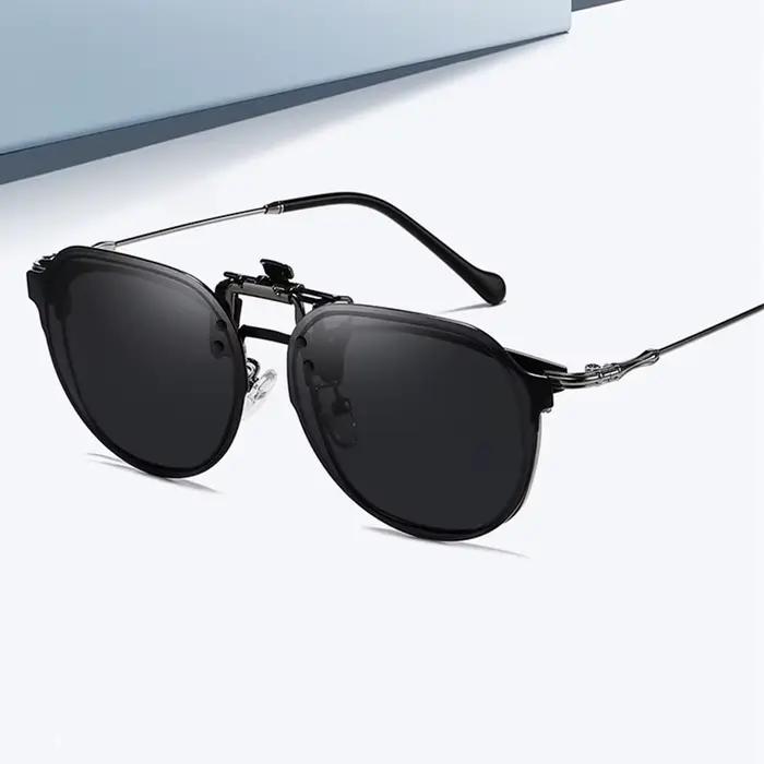 Lunettes clip rabattables polarisées VIVIBEE pour pêche et conduite - Vision nocturne UV400