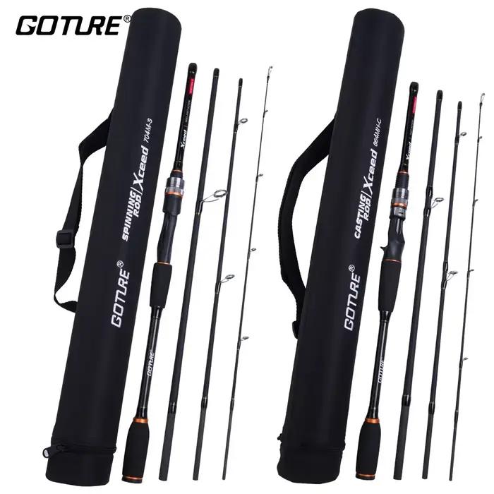 Canne à pêche Goture Xceed 1.98-3.6m Fuji Guide Ring Carbon Spinning Casting M/MH Power Lure rod 4 pièces tube bag