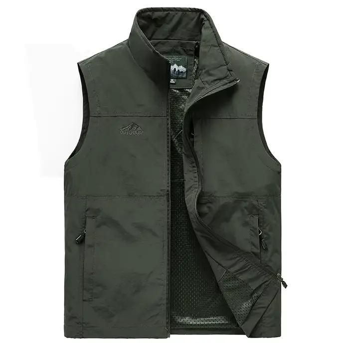 Gilet sans manches pêche homme été - Veste respirante multipoches pour pêche et voyage