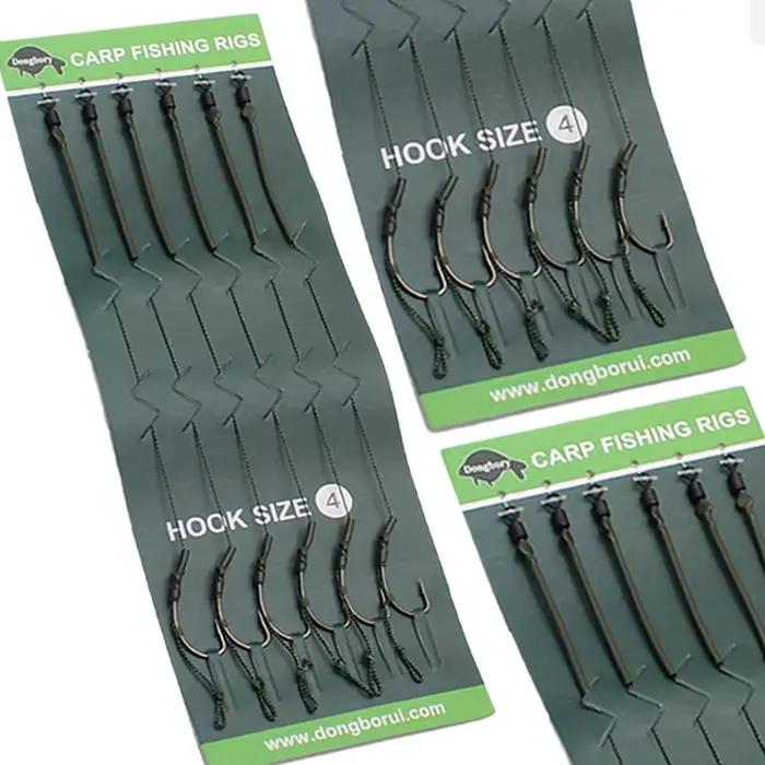 Kit 6 montages carp prêts à pêcher tailles 2 à 8 pour débutants pêche étang et lac