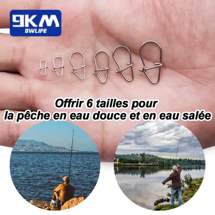 50 à 200 mousquetons pêche rapides pour leurres crankbaits et connecteurs leurres mer