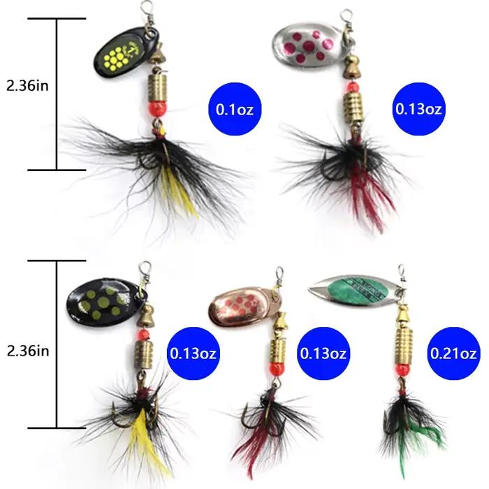 Kit 10 spoon spinner leurres métal crankbaits wobblers pour brochet pêche leurres artificiels