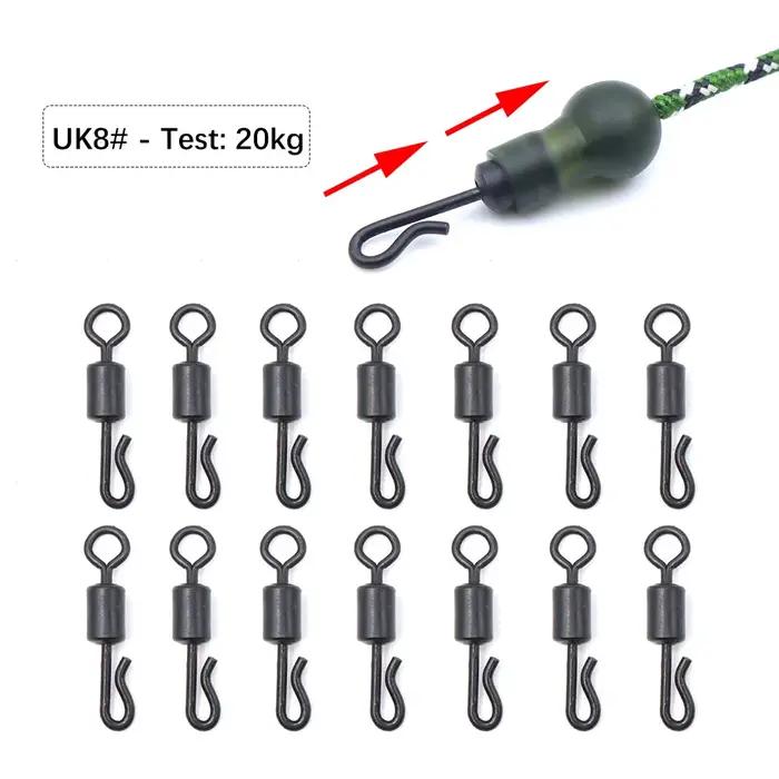 Émerillons pour montage carpe cheveu avec manchons connecteurs accessoires terminal tackle changement rapide