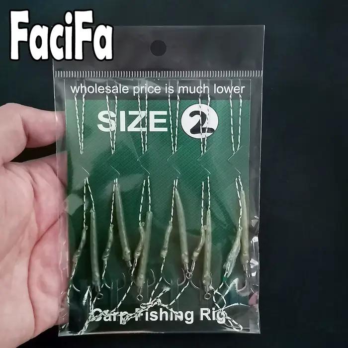 6 kits prêts à pêcher la carpe avec hameçons boilie et manchon anti-emmêlement pour pêche au coup