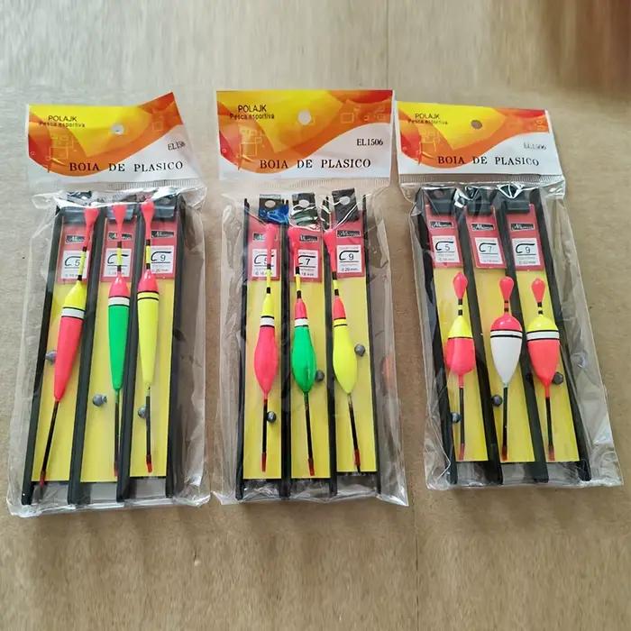 Kit de flotteurs pêche débutant 3 pièces pour eaux peu profondes avec bouchons droits et montage