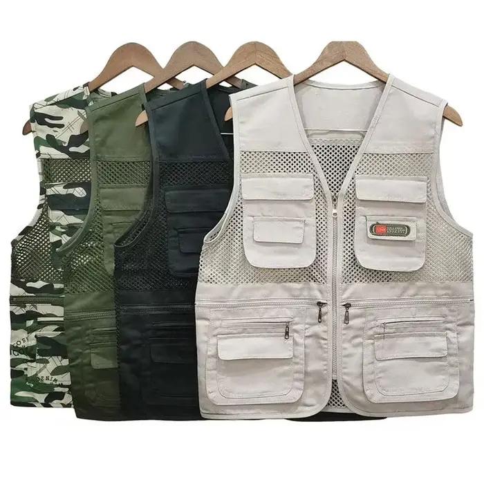 Veste de pêche respirante été multi-poches pour activités outdoor et photographie