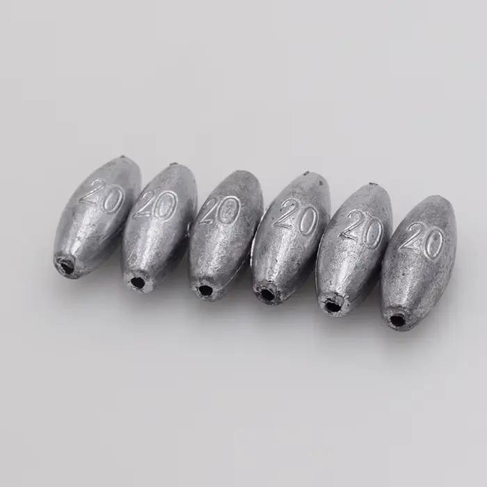 10 plombs de pêche olive 1g à 8g pour ligne de pêche - Poids plombés pour appâts