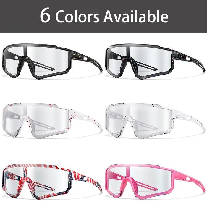 Lunettes photochromiques vélo pêche - Monture carrée anti-vent pour VTT et sports outdoor
