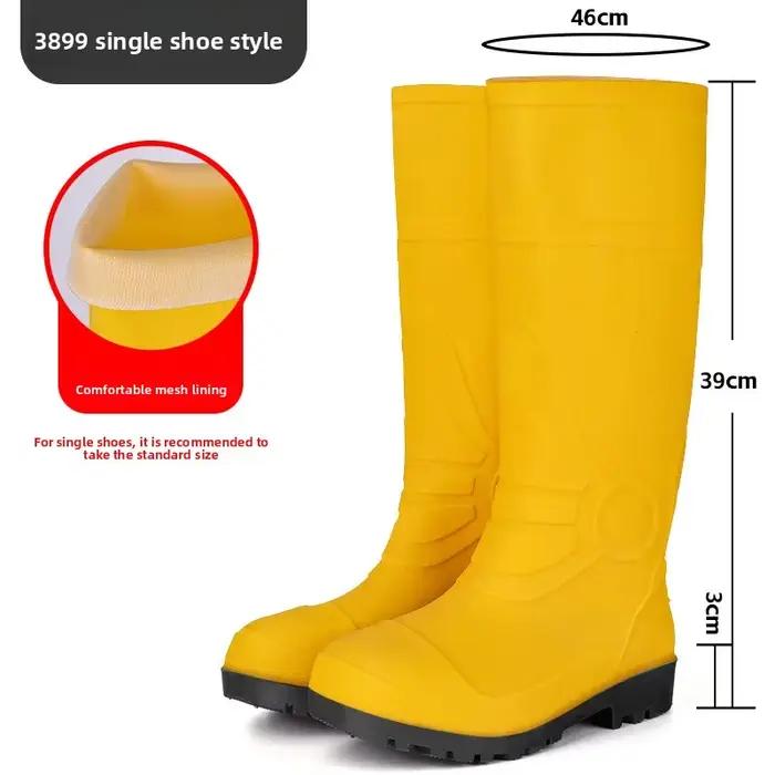 Bottes de pêche imperméables jaunes pour hommes - Bottes rivière résistantes à l'usure chaussures caoutchouc