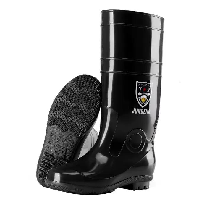 Bottes de pluie unisexes High-Tube semelle caoutchouc antidérapante pour pêche et travail sécurisé