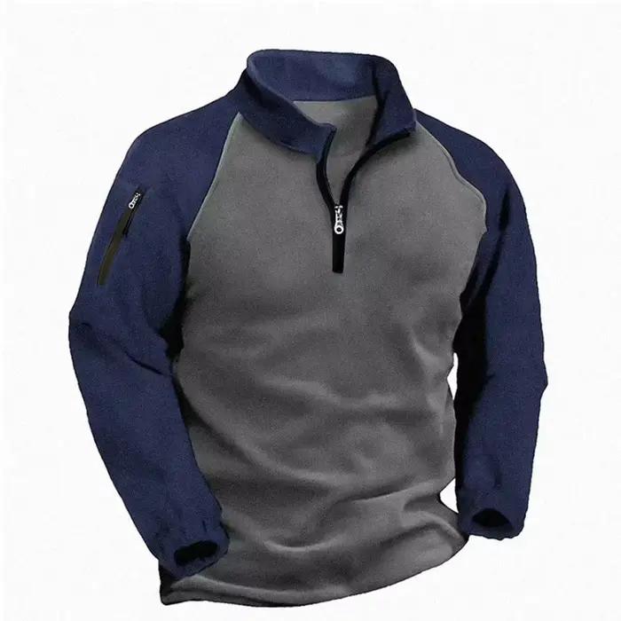 Nouvelle veste tactique mi-zippée 2024 pour pêche hivernale - Pull polaire homme chasse outdoor