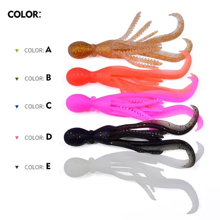 Leurre souple lumineux poulpe 5 pièces pour pêche au thon à la traîne et jigging appât