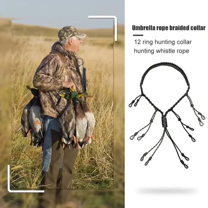 Sifflet appel canard réglable 12 anneaux - Corde tressée pour chasse au gibier d'eau