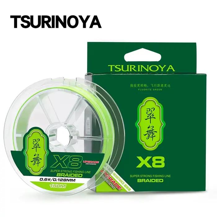 Ligne pêche TSURINOYA PE 8 tresses 300m - Soie tressée H8 ultra-lancé 14-50LB pour pêche sportive