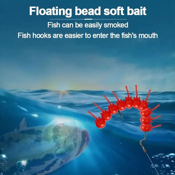 Leurres souples flottants avec queue 4-10mm pêche mer - billes dynamiques anti-fond silicone artificiel