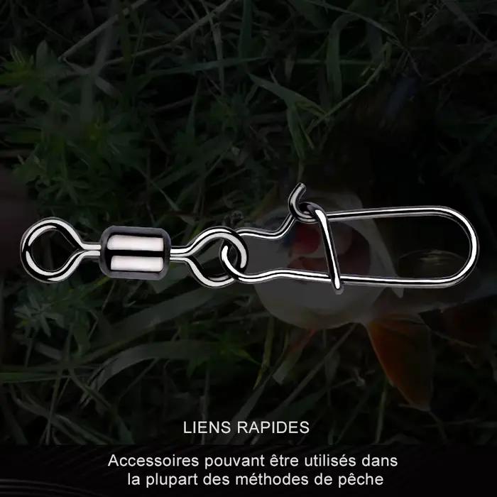 50 émerillons à roulement acier inoxydable pour pêche du brochet et gros carnassiers