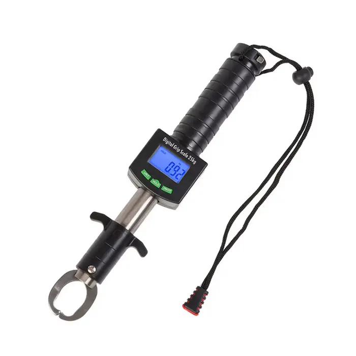 Pince à poissons inox avec balance intégrée 25kg - Gripper lip clamp numérique pour contrôle et pesée précise