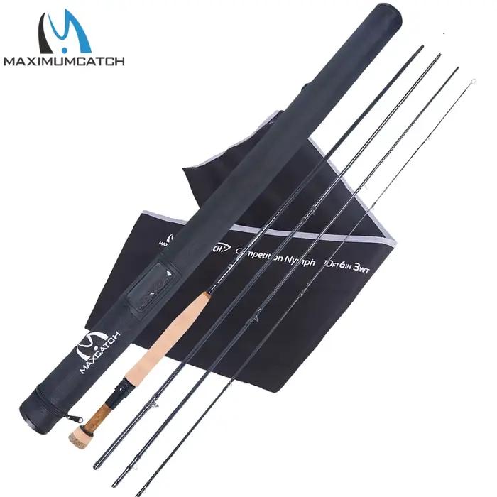 Canne Euro Nymphing MAXCATCH 9'-11'6'' 2-9WT carbone action rapide pêche nymphe truite tube rigide