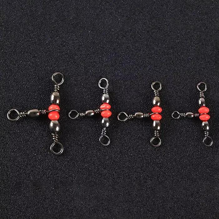 Triple swivels à bille 10 30 50 pièces pour pêche connecteur roulement à billes solide accessoires montage