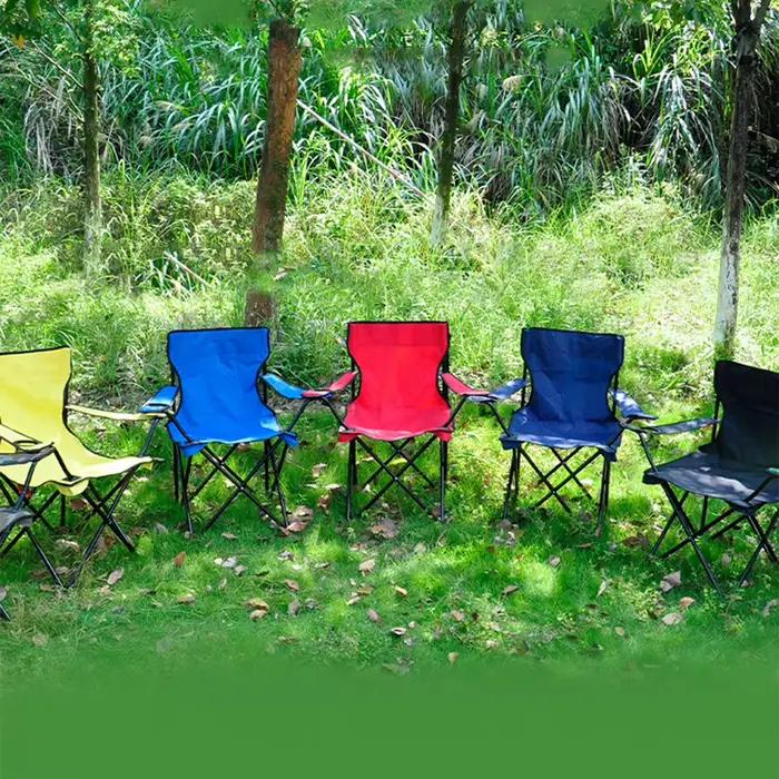Chaise pliante de pêche avec porte-bouteille - Siège Oxford portable pour plage et camping