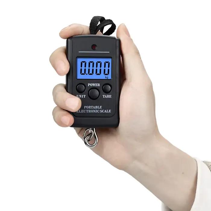 Balance portable LCD 50kg avec mètre ruban rétractable 100cm - Pour peser poissons et légumes