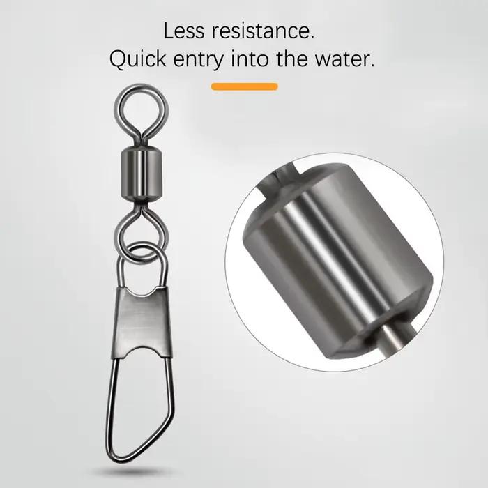 DNDYUJU 100 swivels de pêche type A en acier inoxydable pour connecteurs de leurres et pêche à la carpe