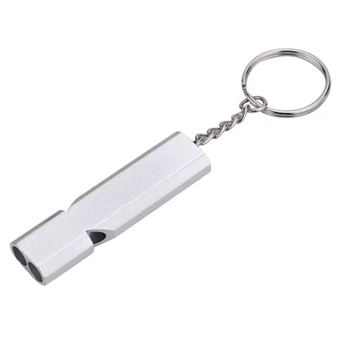 Sifflet de survie SOS 120db double tube aluminium - Accessoire camping pêche portable sécurité