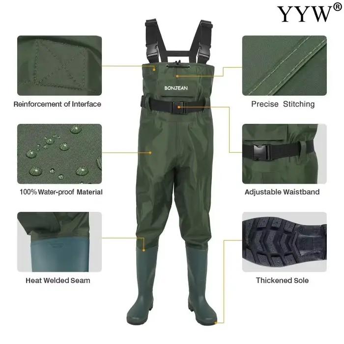 Kit waders poitrine bottes pêche imperméable - Combinaison respirante durable rafting chasse outdoor homme femme
